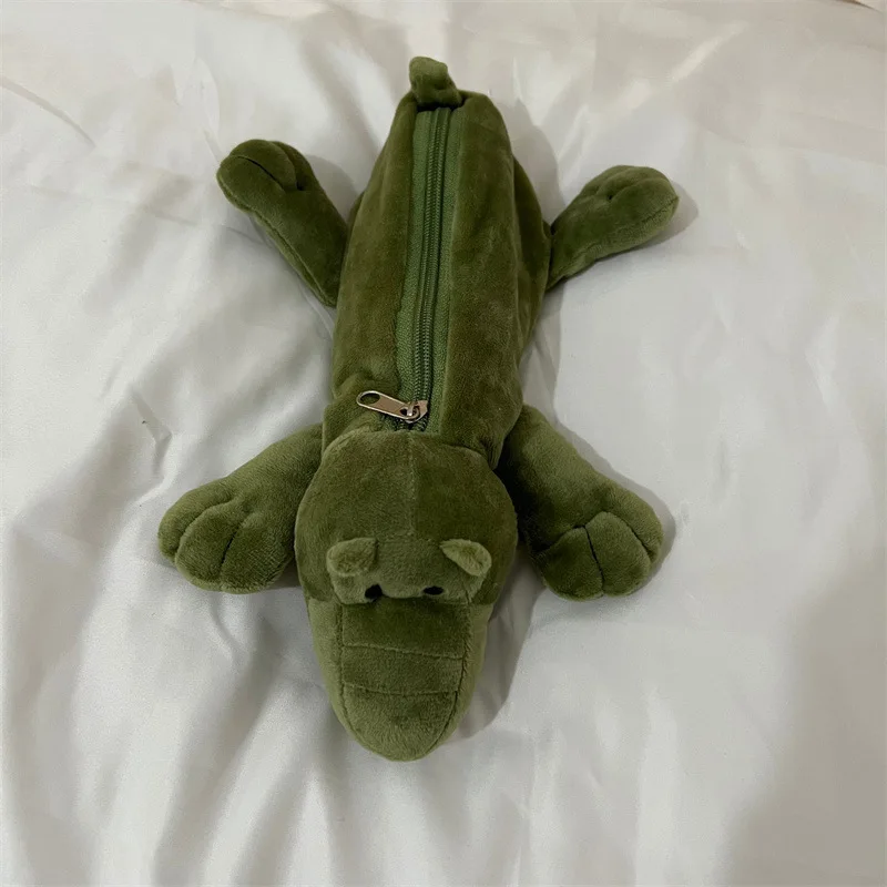Creative little alligator plush pen bag Cartoon animal pattern funny little frog stationery bag