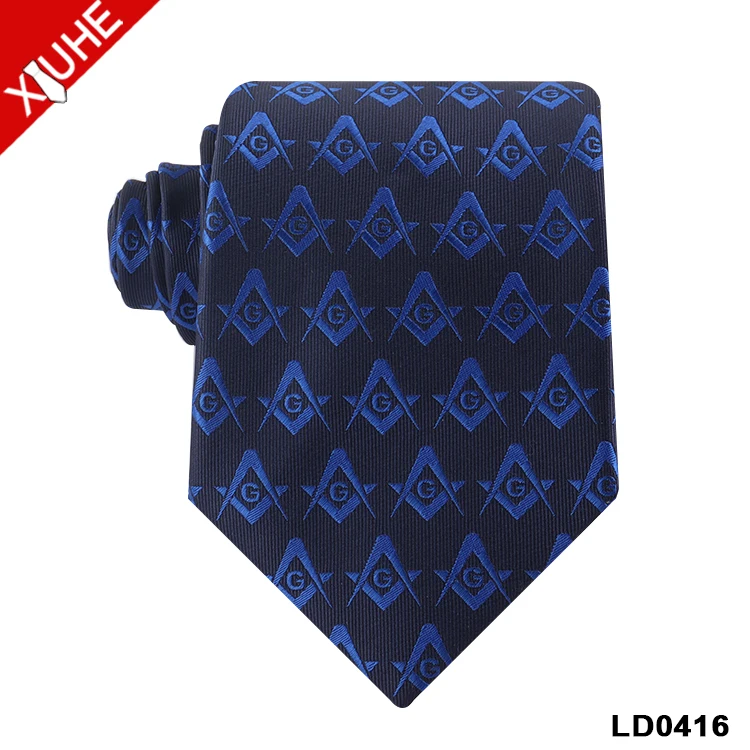 Custom Ties Navy Blue Black Mens Necktie Jacquard Logo Custom Polyester Ties