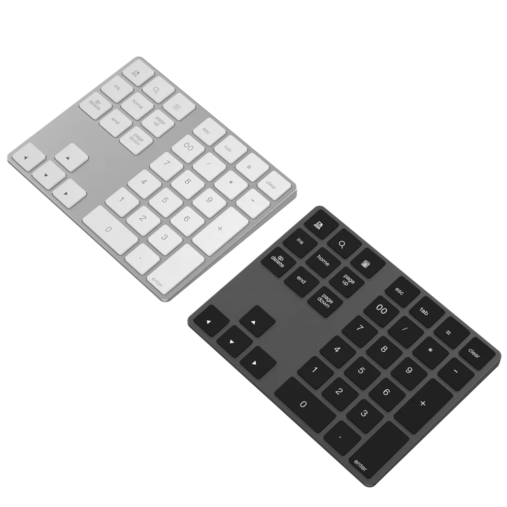 Заводская поставка серебристо-серая Цифровая беспроводная клавиатура с нумератором