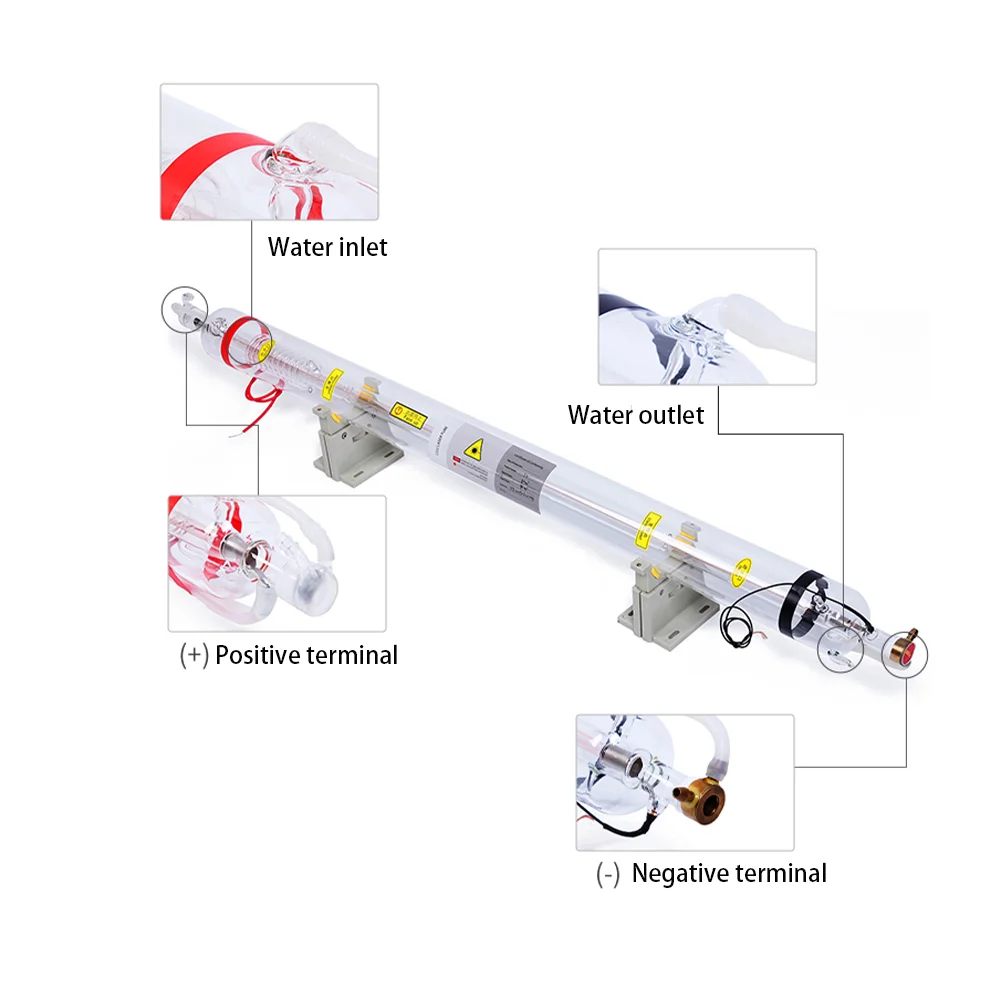 300W laser tube double head glass 300watts co2 laser tube