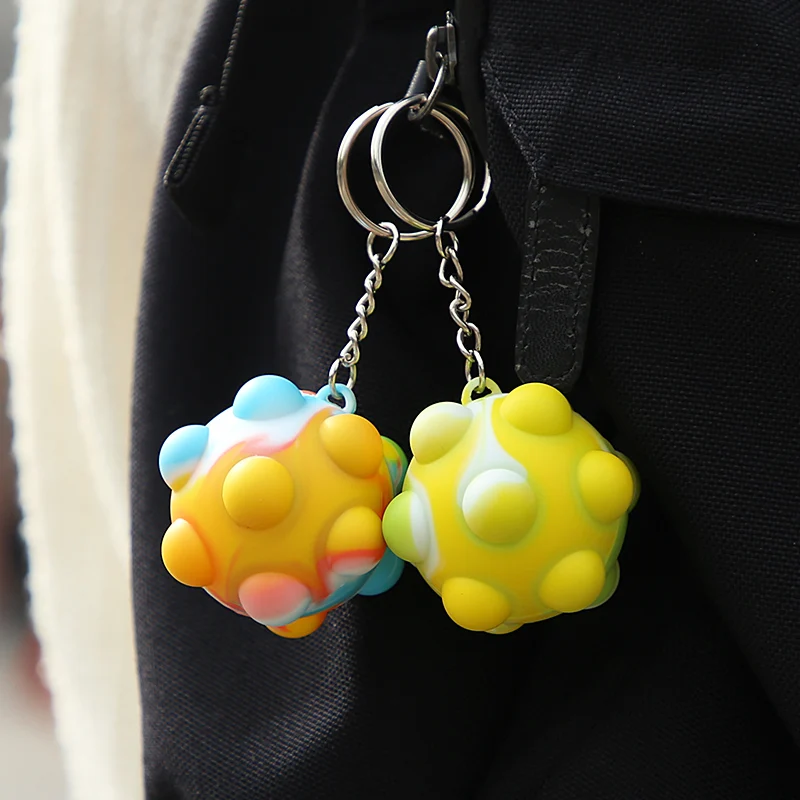 Wholesale Bulk Relief Anxiety Stress Sensory Toys Food Grade Silicone Keychain Pops Itting Ball Fidget Toys