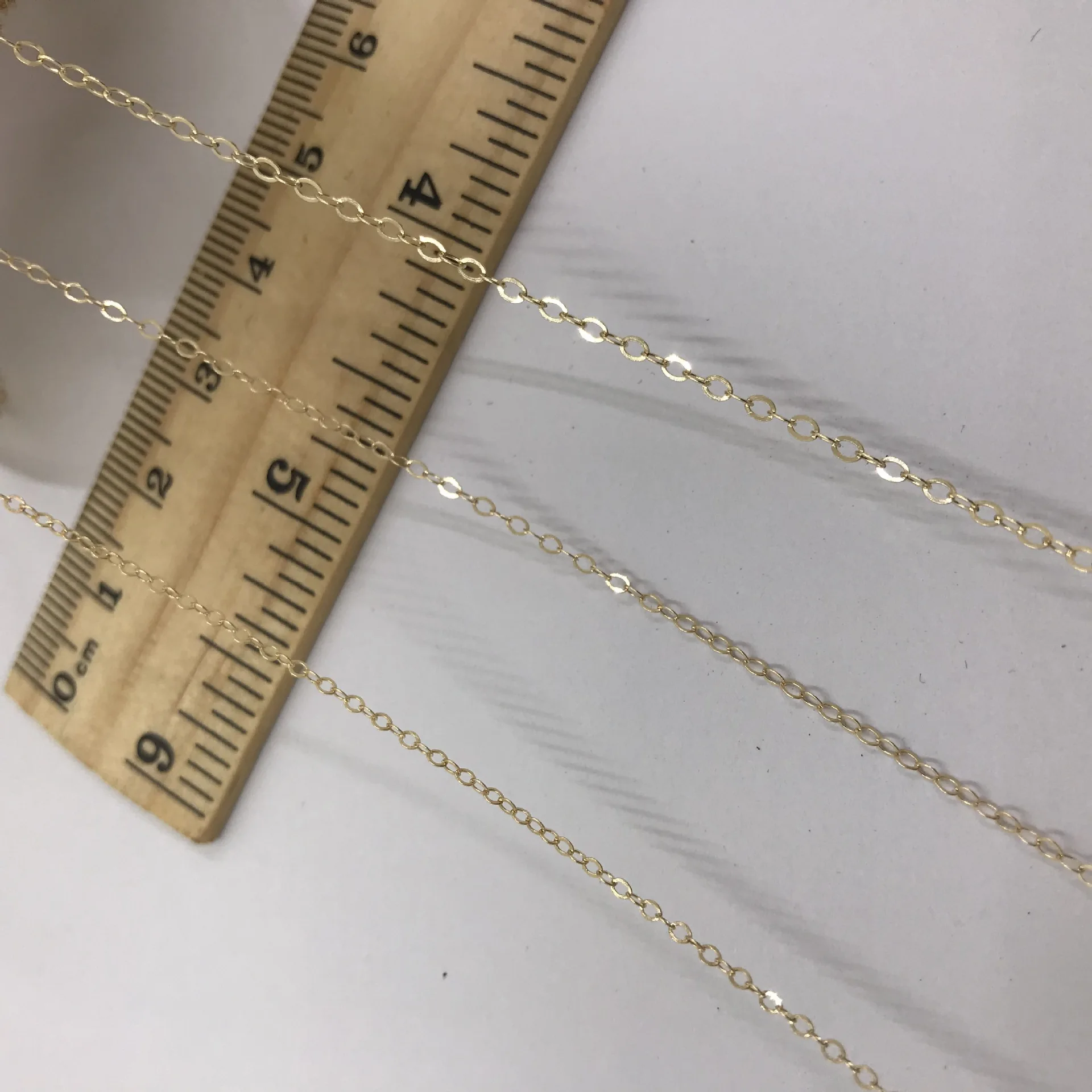 Fashion Permanent Jewelry Hot Sale Flat Cable Chain for Women Men Jewelry Making 14K Gold Filled Chain