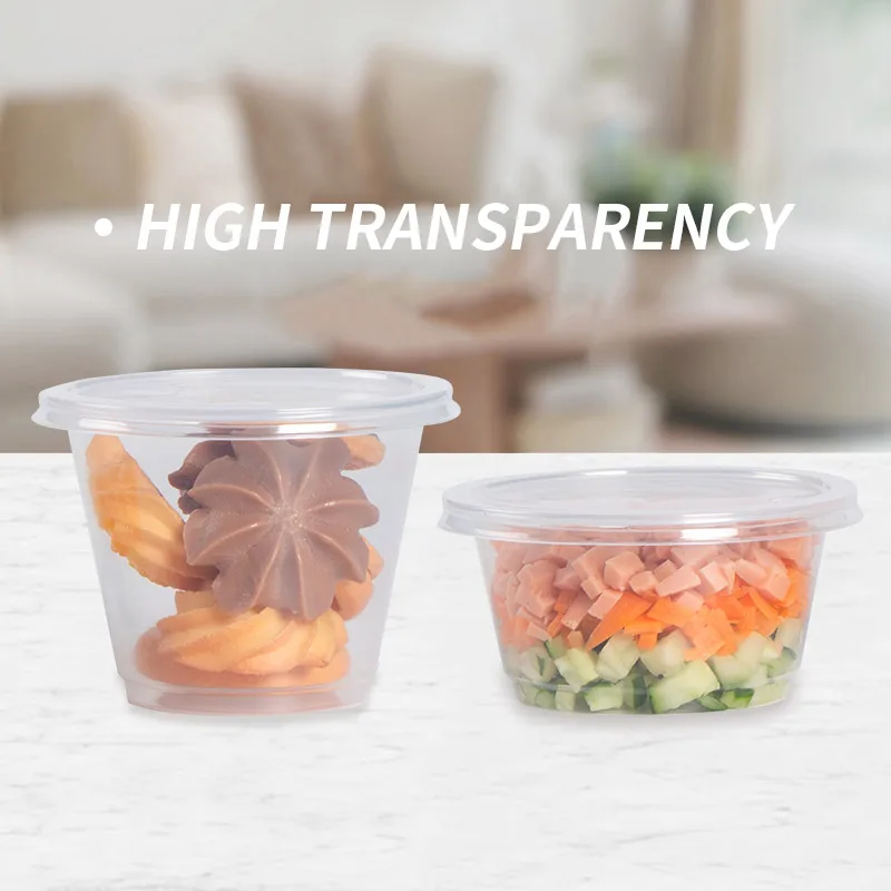Hot Selling High Quality 500ml Food Safe Packaging Plastic Sauce Cups Salad Dressing Kitchen Storage Container