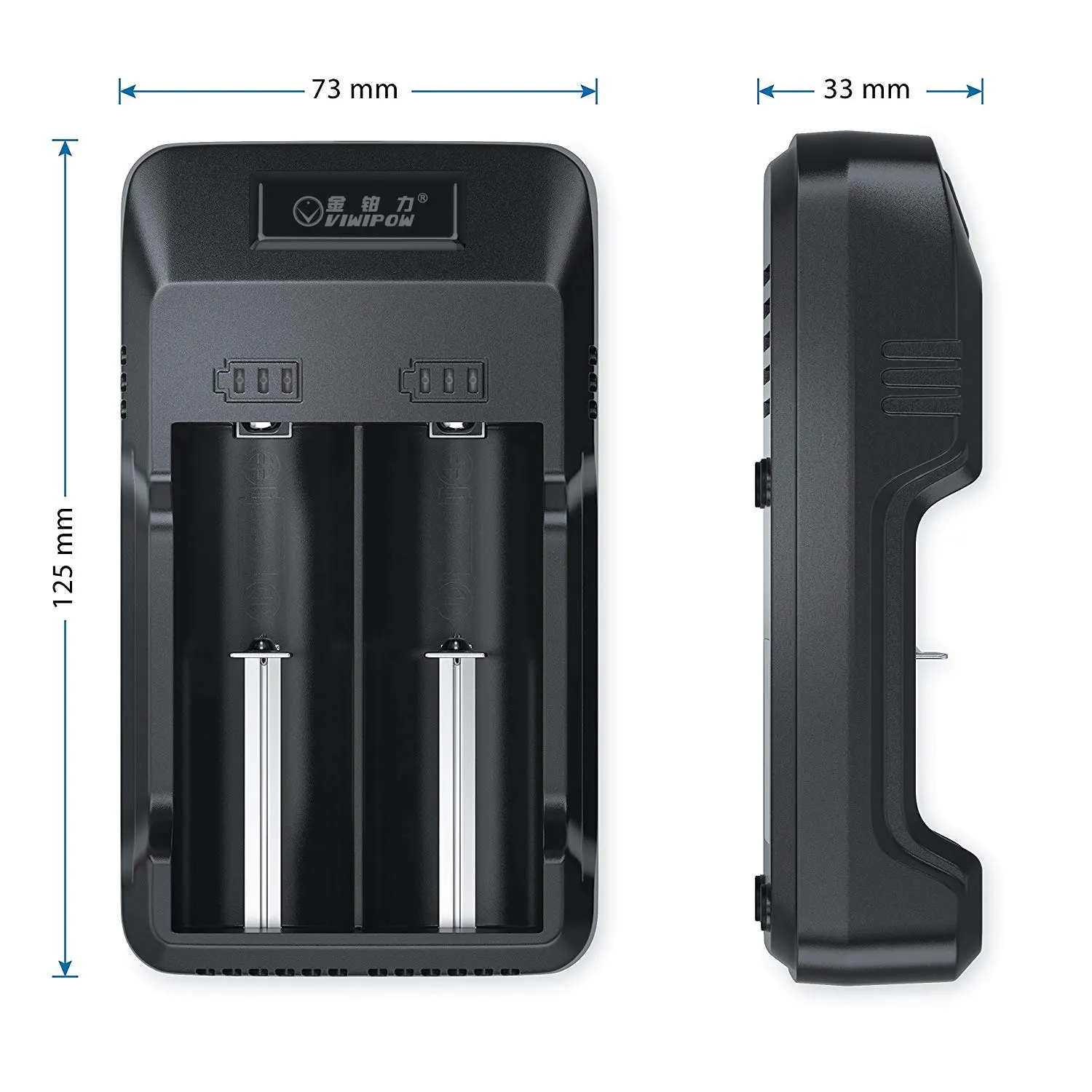 2021 быстрое зарядное устройство, портативное зарядное устройство для литий-ионных аккумуляторов Ni-MH Ni-Cd AA, зарядное устройство с двумя слотами