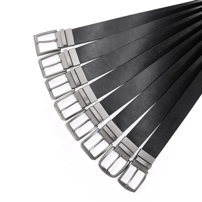 2024 New Design Man Belt Reversible Buckle Black Strap TPU Strap Needle Belt Male Belt for Jeans 120cm 130cm