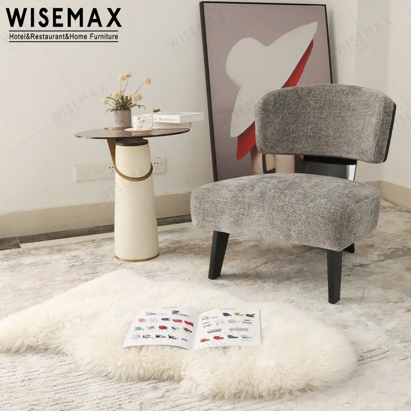 WISEMAX FURNITURE Italy hotel lounge chair living room furniture sofas fabric linen upholstered leisure accent arm sofa chair