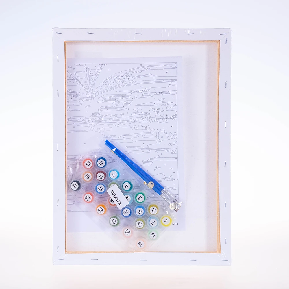 12x16inch Painting by Number Set Canvas DIY Color Landscape Oil Painting Acrylic Paints Kits Art Decor Painting With Frame