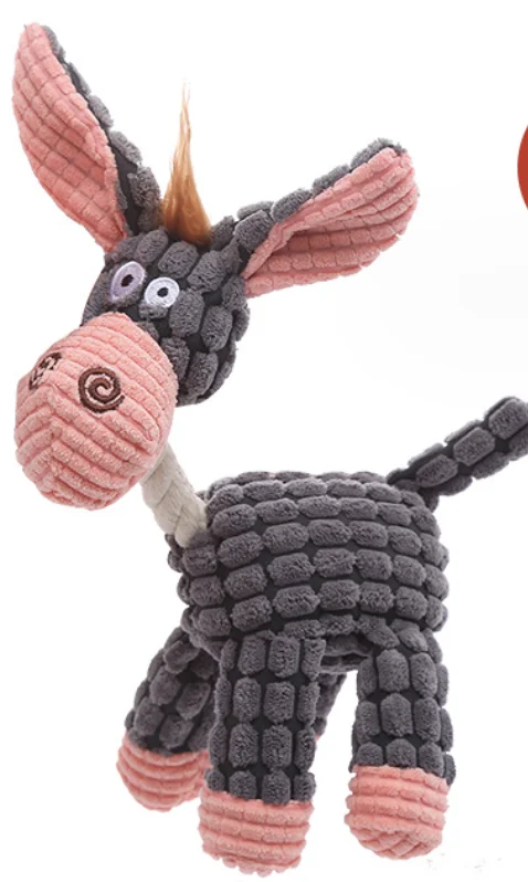 Pet toy corn plush little donkey dog toy interactive sound grinding teeth cleaning
