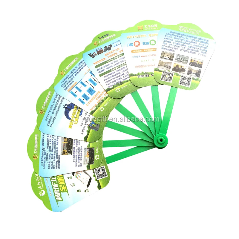 Promotional souvenir pp plastic hand fan/custom shape pp plastic hand fan advertising