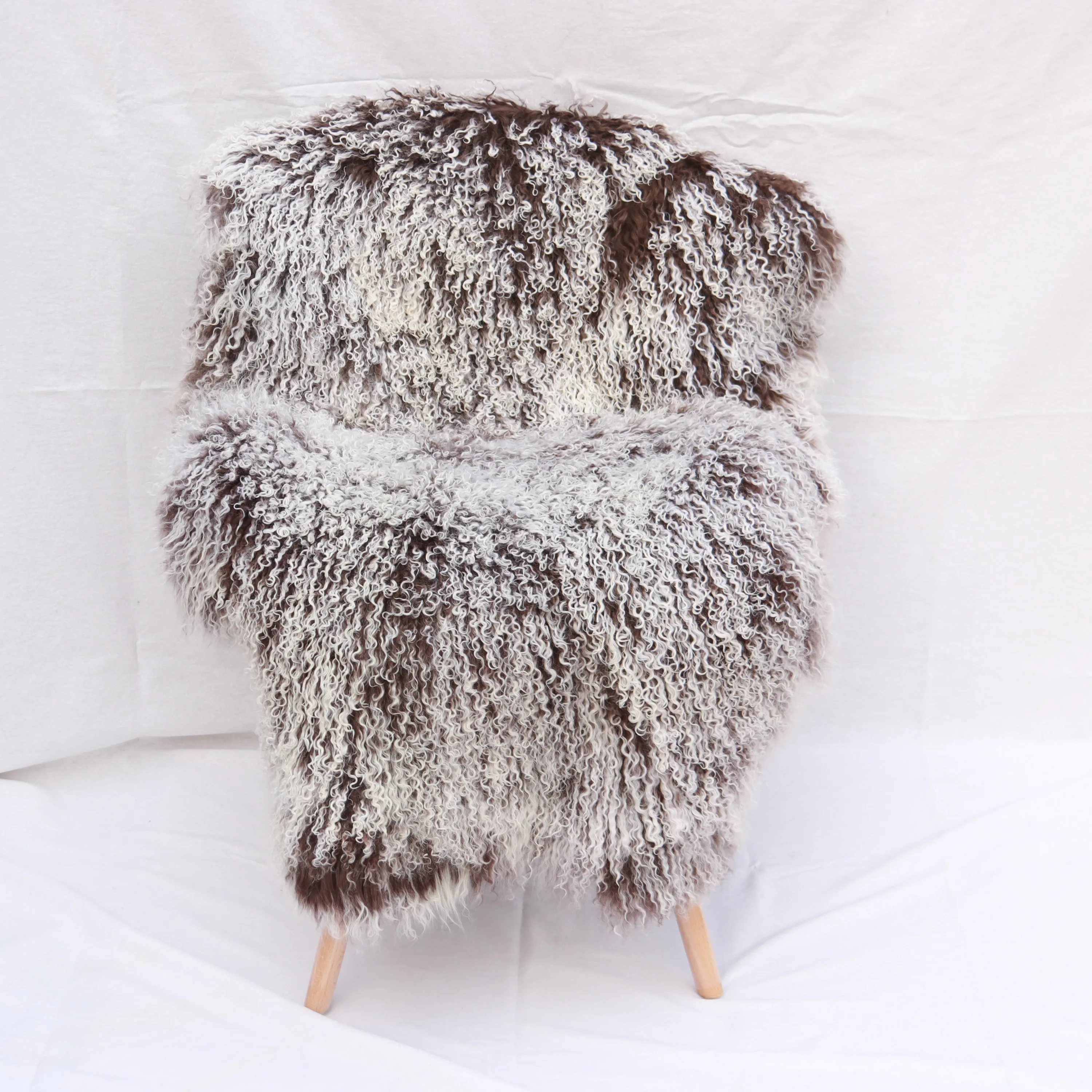 high quality Mongolian fur plate custom Tibetan sheep skin curly