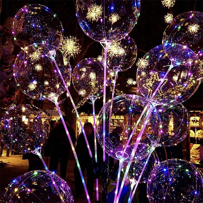 Explosion net red balloon 20 inch round wave ball Glowing balloon portable flash led light ball