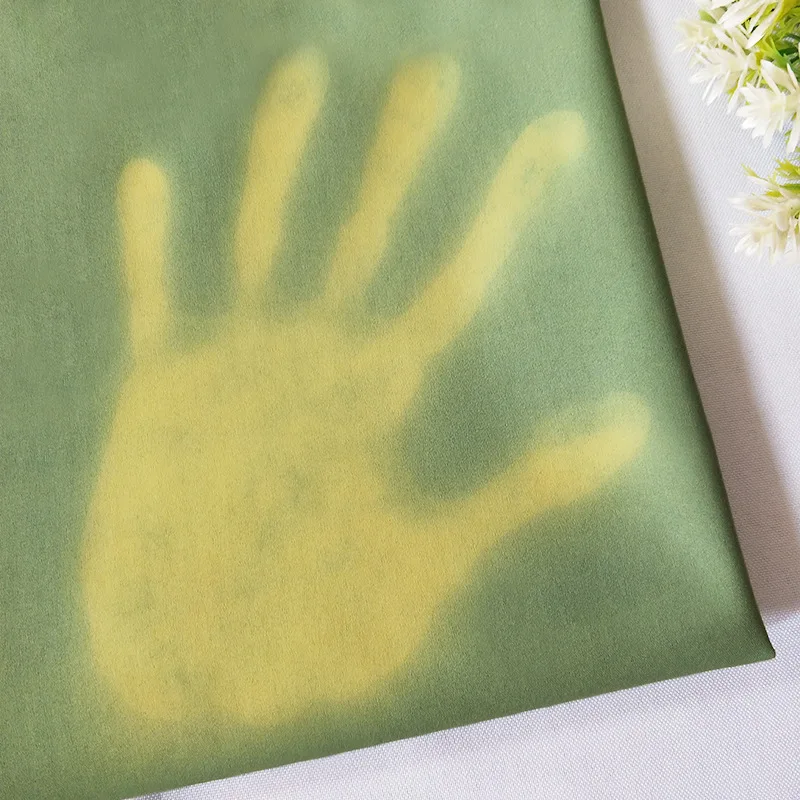 Temperature Color Change Treatment 100% Polyester Microfiber Brushed Thermochromic Fabric Thermochromic Fabric Chameleon Texture