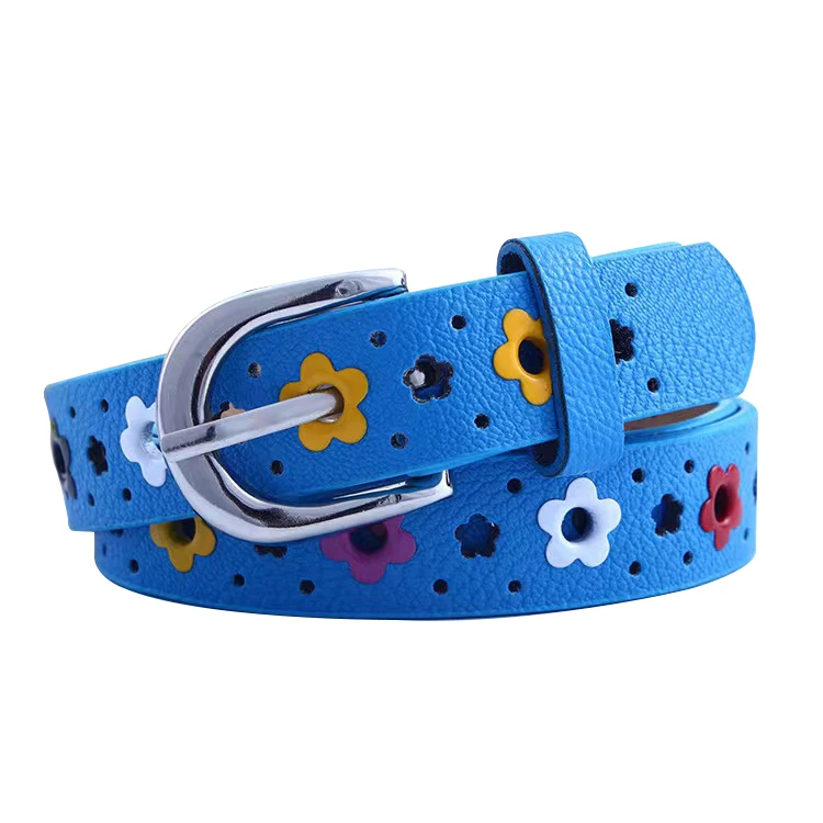 new style flower decoration children fashion metal buckle stocks kids designers belts for girls children