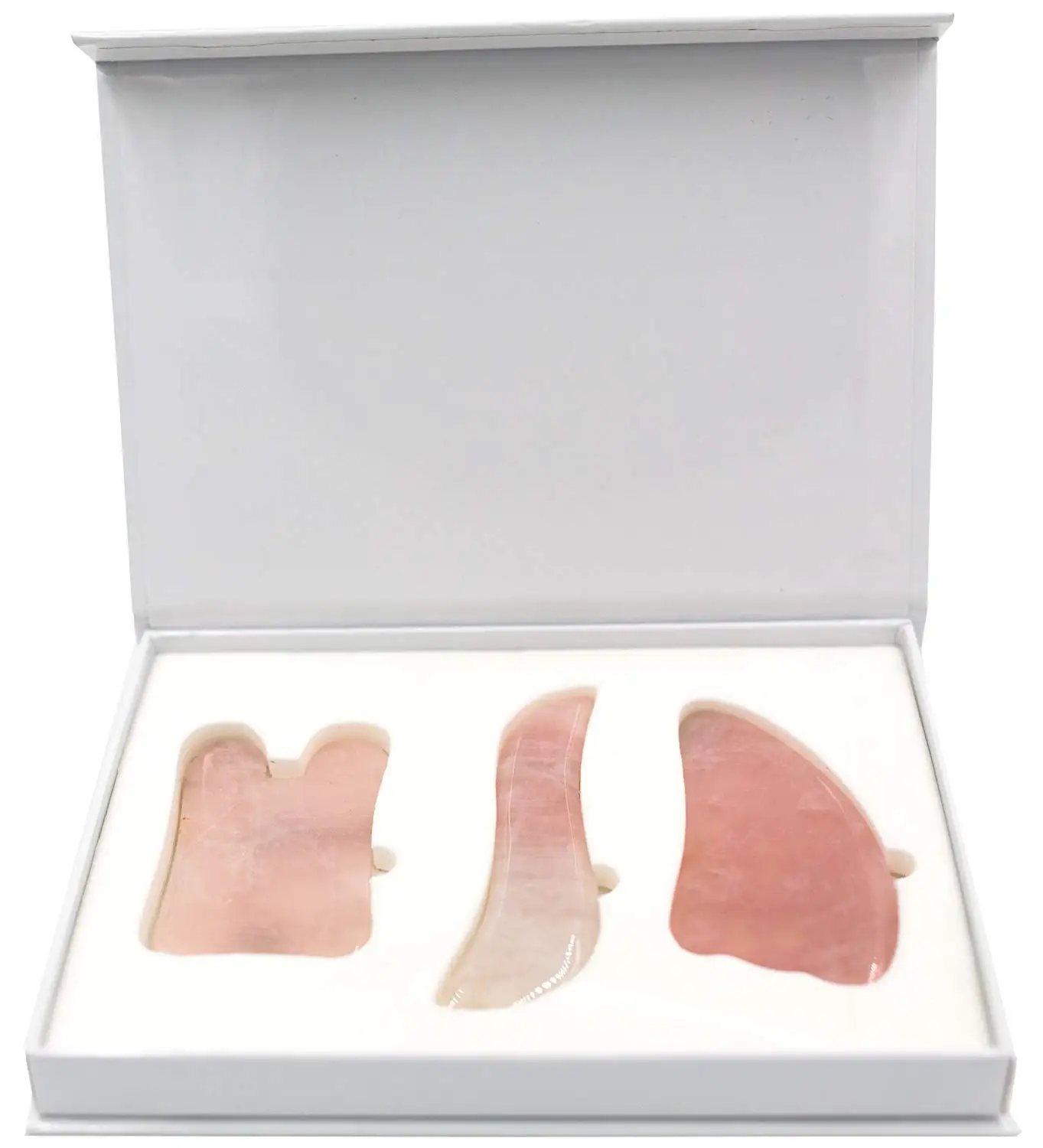 Wholesale Rose Quartz  Bulk Gua Sha Board Set  For Face Beauty Custom Private Label Packaging Box Thin Face Anti-Puff