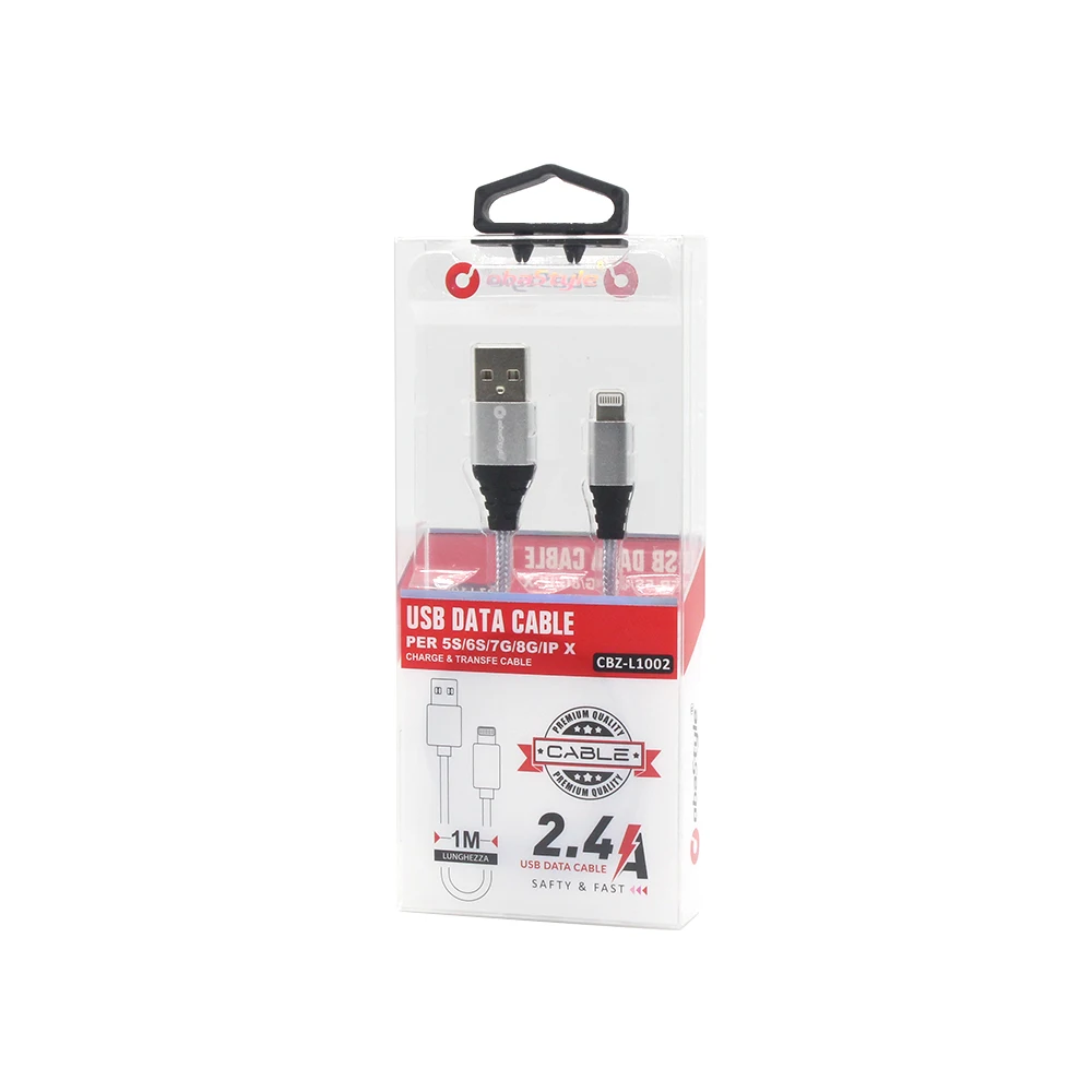 Custom Oem Odm Servise 100CM 2.4A Nylon 8PIN USB Data Cable for iphone