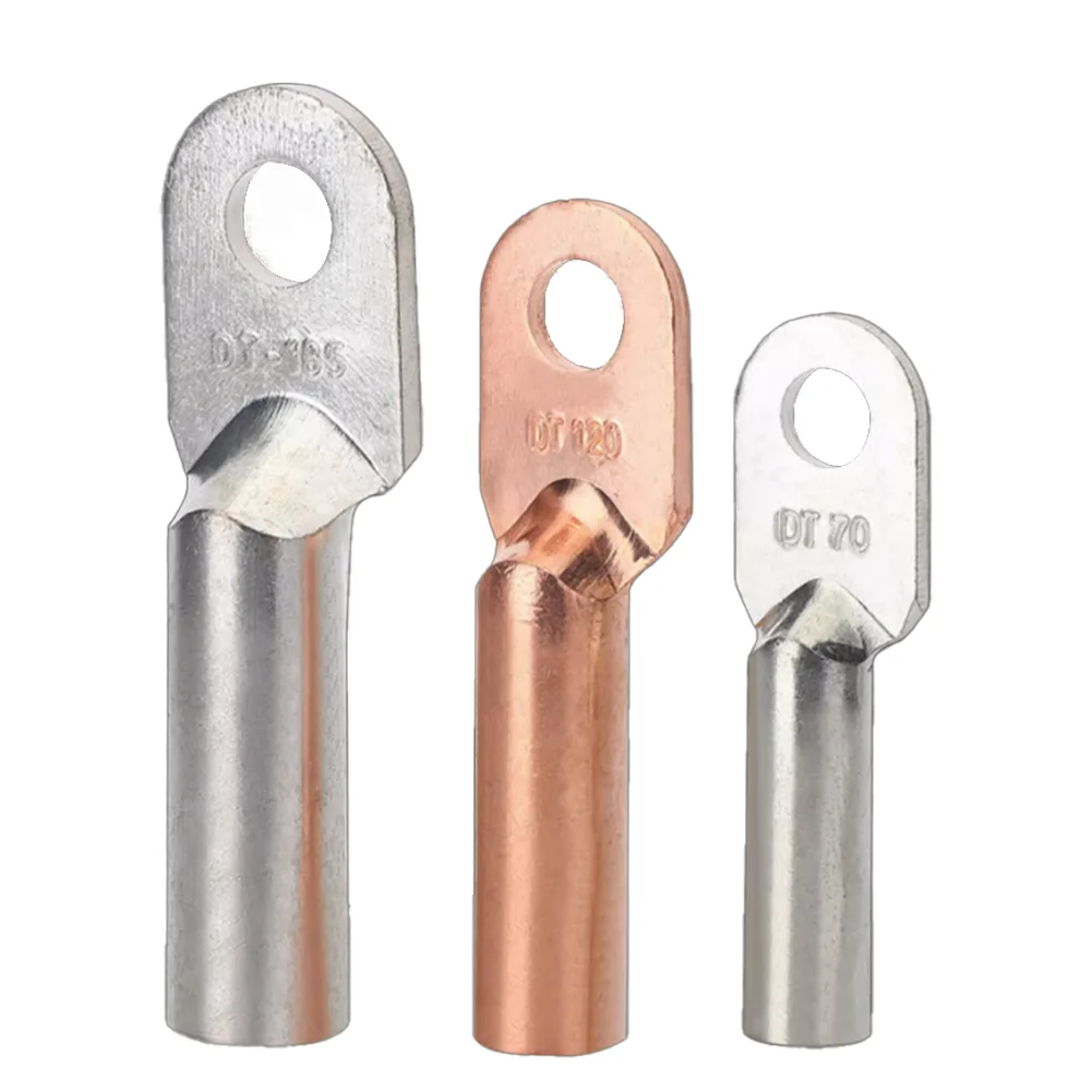 DT Din Wire Connector Lugs Red Electrical Connector Type Terminals Round Cable Tube Crimp Tinned Copper Long Friction Welding