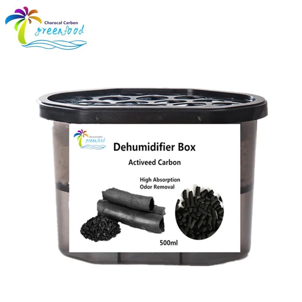 Disposal desiccant 800ml square active charcoal dehumidifier box