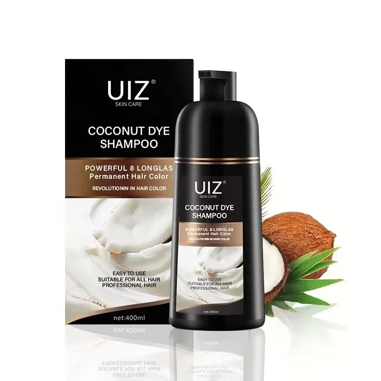 3-in-1 Gray Dark Brown Black Herbal Permanent Hair Dye Long Lasting Fast Hair Color Shampoo