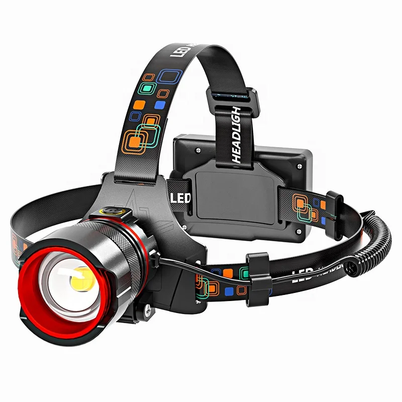 2023 New Sturdy Aluminum IPX5 Waterproof Type-C Rechargeable 500 Lumens Led Zoom Headlamp 10W 500 Meters Long Distance Head Lamp