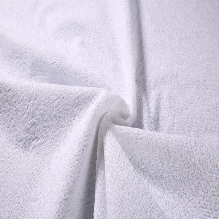 Terry Cloth Fabric Waterproof Pu Laminated Fabric For Bedding