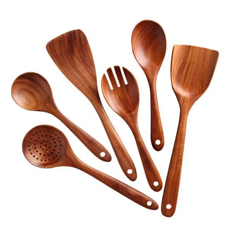 XWX Экологически чистая кухонная утварь биоразлагаемая для домашнего использования Лидер продаж многоразовая деревянная бамбуковая набор