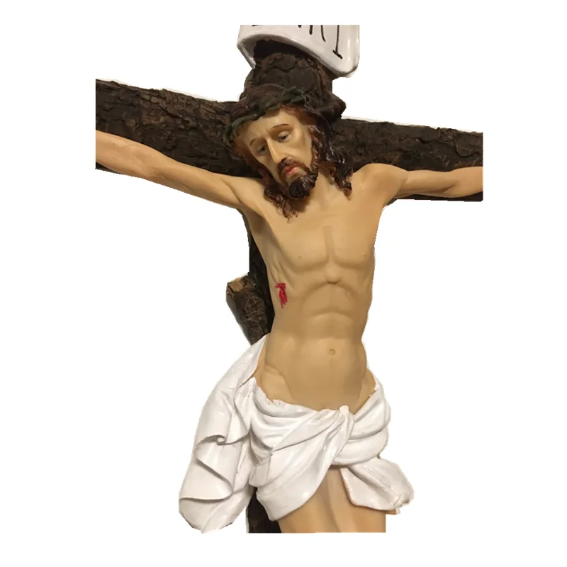 60 cm Religious Resin Catholic Crucifix With Wooden