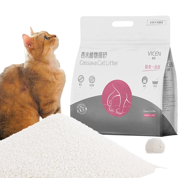 Factory Clumping Cat Litter Sand Free Design Cheap Soy Tofu Plant Cassava Cat Litter