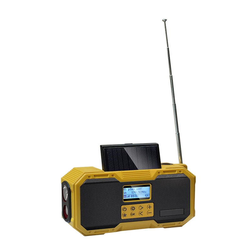 Аварийный радиоприемник на солнечной батарее портативный динамик красный DAB с