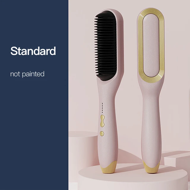 Wholesale Customization Salon Hair Dryer Comb Hot Air Hair Straightener Brush Electric Ceramic Pink 3 Styles Hair Technology
