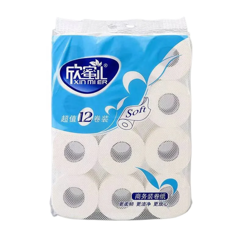 China Supplier Wholesale Water Soluble Non-polluting Degradable Eco-friendly Bathroom Wood Pulp Toilet Tissue Paper Roll