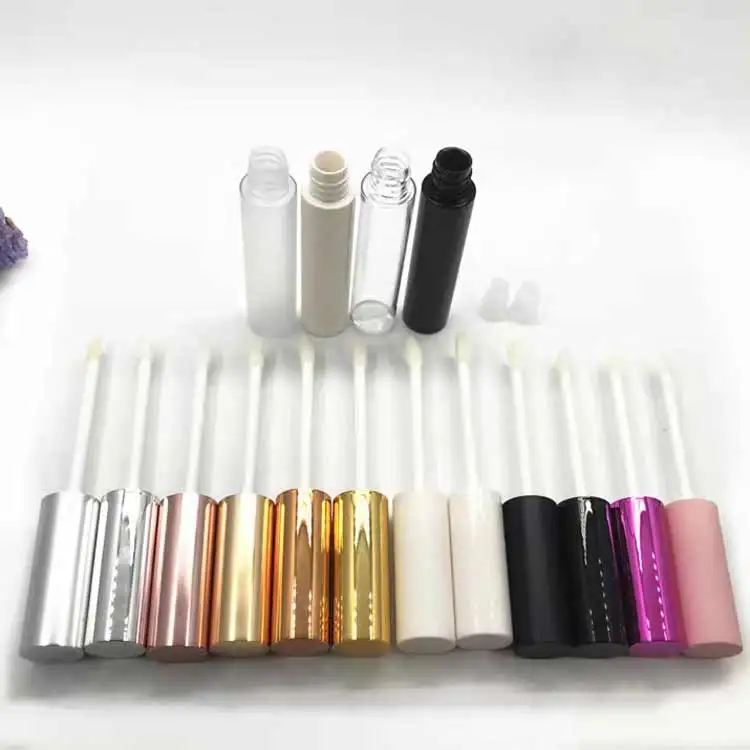 
10 ml empty matte black silver gold pink mascara eyeline with wands 10ml packaging lipgloss with brush lip gloss containers tube 