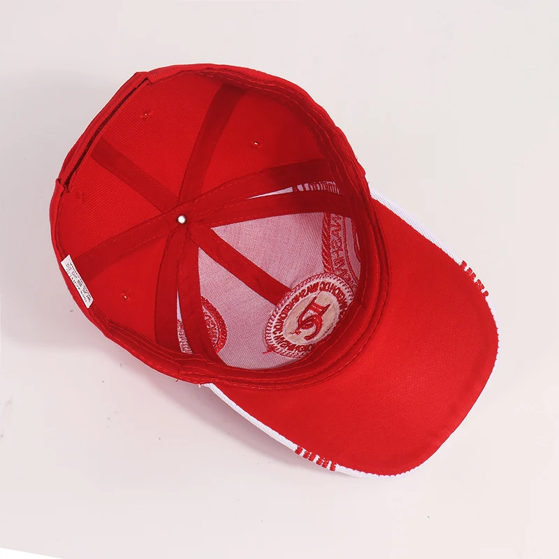 Custom Logo Sports Red DC Adjustable Hats 58CM 3D Embroidery Unisex Colored Baseball Caps Topee For Sale