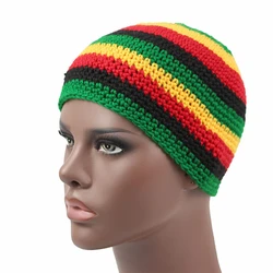 Unisex Men Knitted Reggae Hat Handmade Hat Winter Warm Acrylic Hat