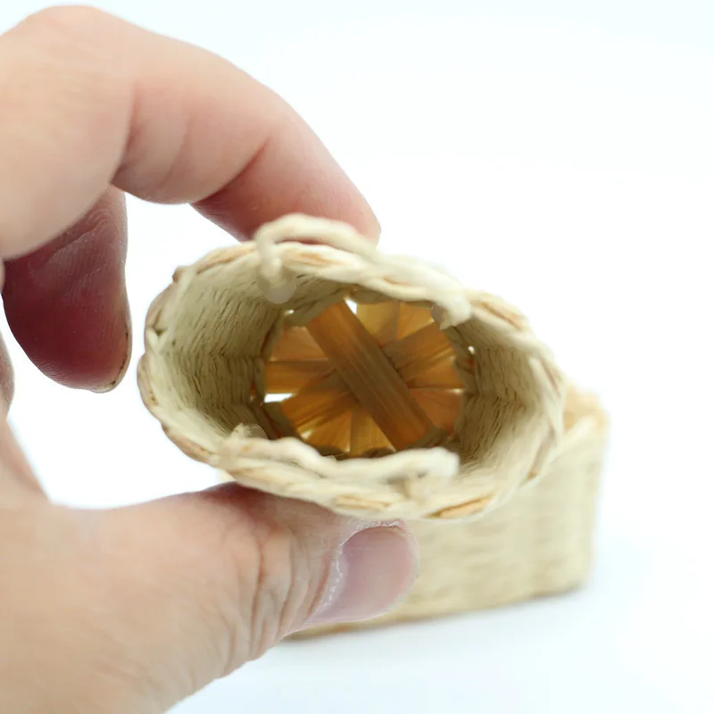 Doll house rattan bamboo grass woven mini woven basket basket miniature food play OB1 scene shooting props life set