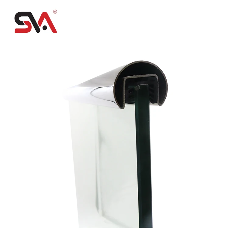Deck Outdoor Tempered Glass Railing Frameless Aluminum U Channel Glass Balustrade Balcony Fence Clamp Glass Railing Fitting