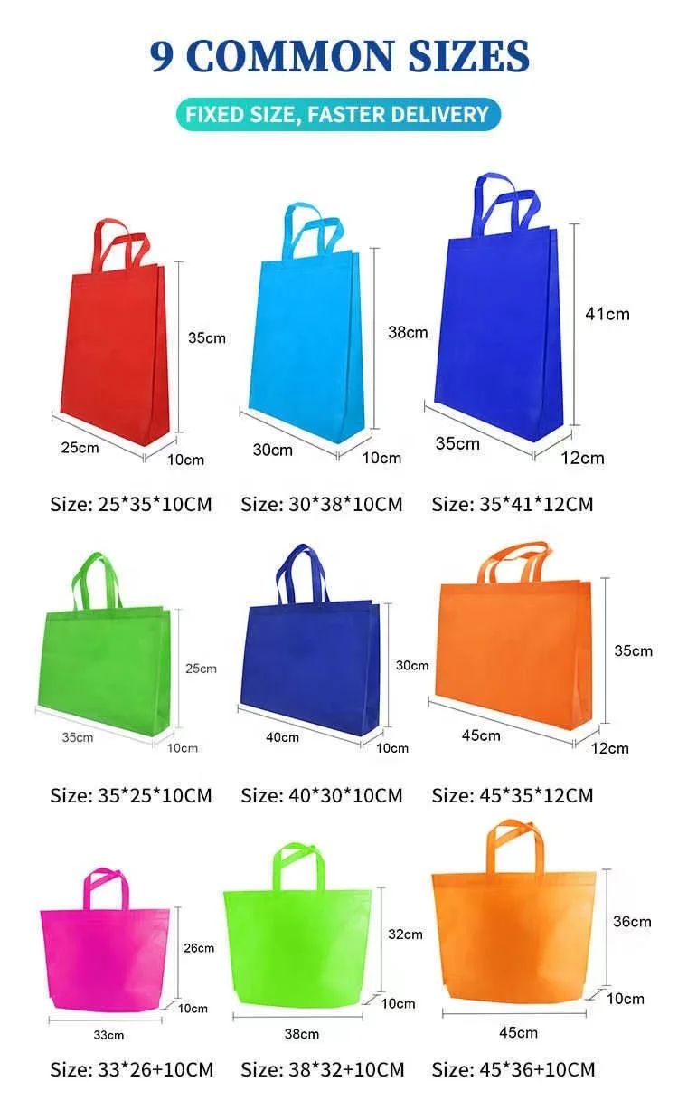 Huahao discount custom print eco reusable supermarket grocery promotion shopping non woven carry fabric tote cloth bag