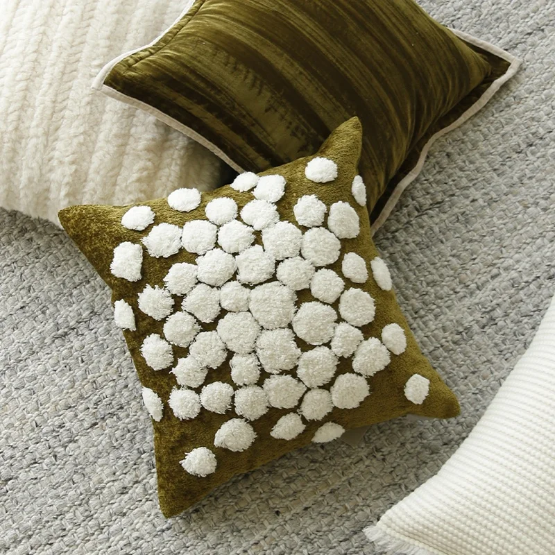 Children Pillows Cushions Pillow Jacquard Cushion Cover Light Luxury Living Room Plush Pillow