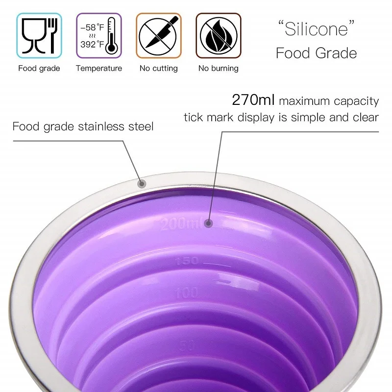 Factory Supports Custom Designs For Fast Delivery Collapsible Silicone Coffre Eco Cup