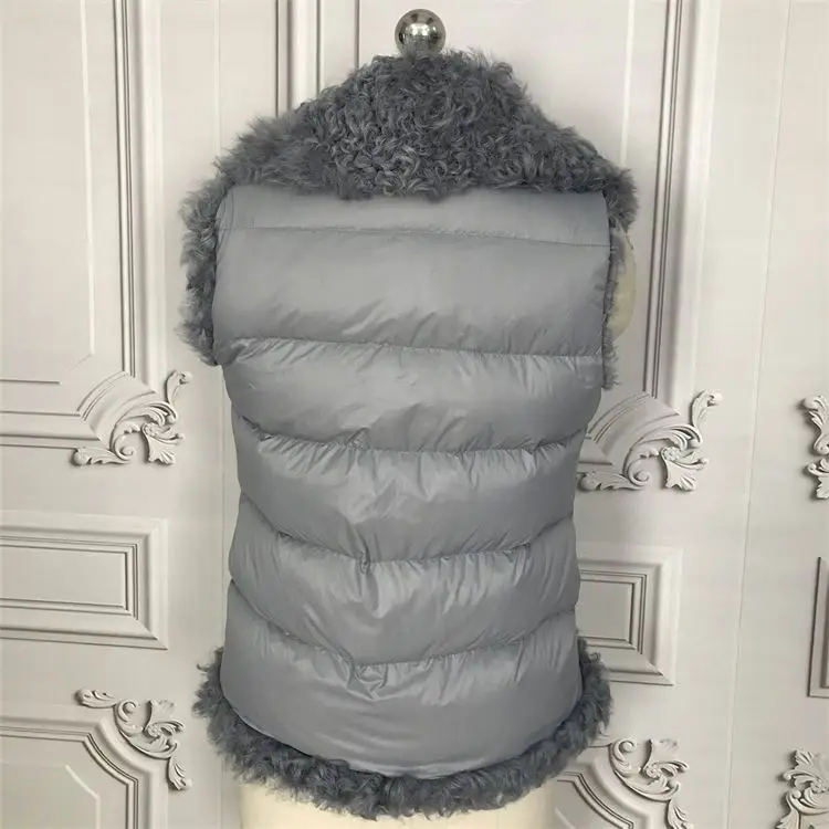 MONETCAT Stylish down vest jacket and faux rex fur vest