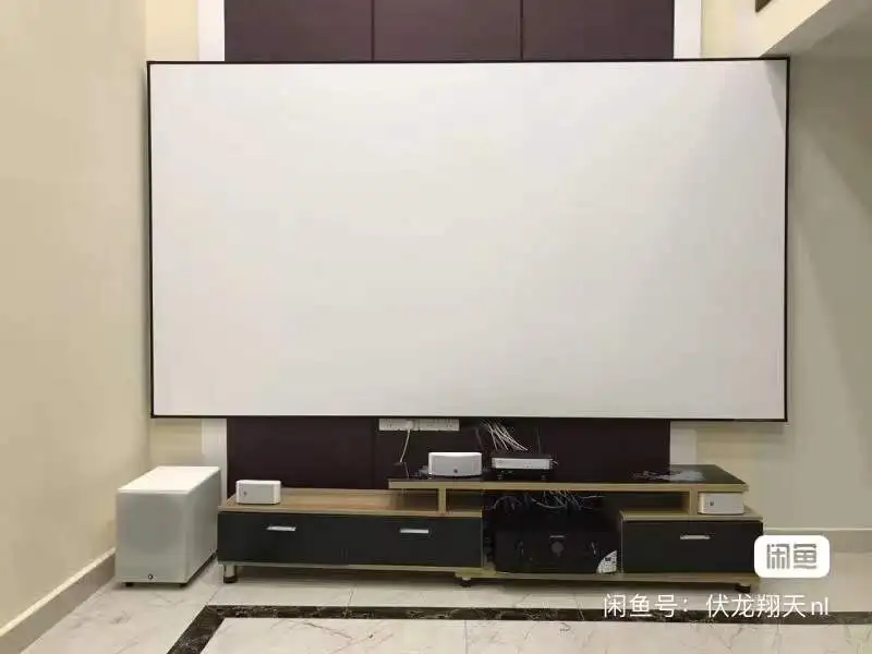 New Listing High Quality 100 Inch 16:9 Wall Frame PVC White soft Narrow border 1.2 cm Fixed Frame Projector Projection Screens