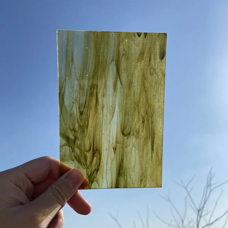 Wanda Factory Store High Quality Art Church Glass Brushed Decorative Stained Glass Sheet For Sale