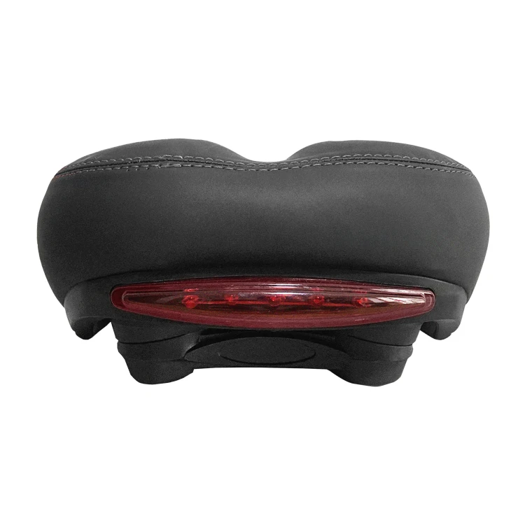 Manufacturers Supply Soft Gel and Leather Bike Bicycle Saddle with Tail Light Carbon Motion Style for Mountain Biking