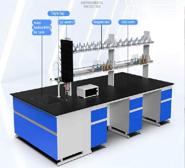 Steel wood chemical laboratory furniture lab tables with phenolic resin lab bench