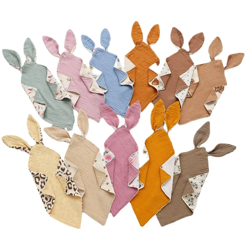 Wholesale Muslin Cotton  Animal  Baby Comforter Toy Cute Koala Bunny  Baby Security Blanket