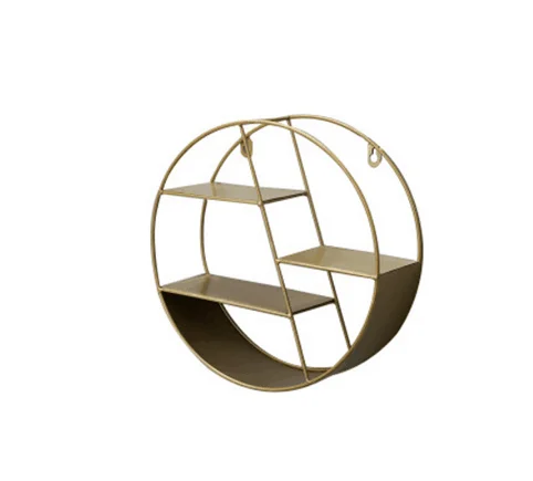 Nordic Style Metal Decorative Shelf round Hexagon storage holder rack Shelves Home wall Decoration Potted ornament holder rack