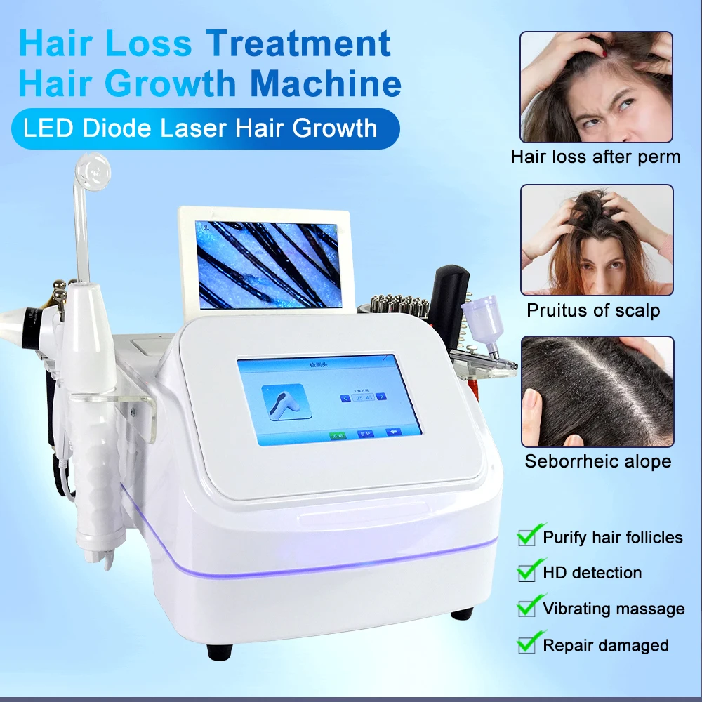 professional hair loss scalp treatment machine  HD 50X 200X scalp analysis machine 7 in 1 hair restoration machine