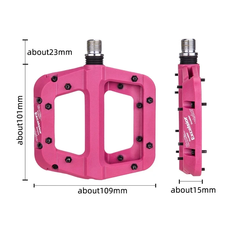 MTB cycling Pedal Nylon 3 Bearing Composite 9/16 Spindle Mountain Bike Pedals High-Strength Non-Slip Bicycle Wide Platform Pedal
