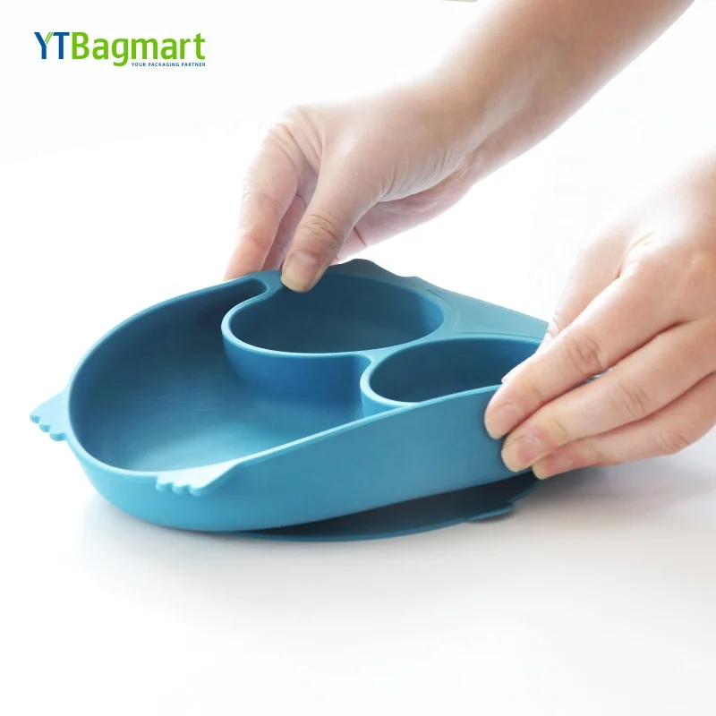  YTBagmart Amazon Лидер продаж не содержит Бисфенол А детская Силиконовая подложка тарелка миска пищевой класс Нескользящие силиконовые разделенные Детские