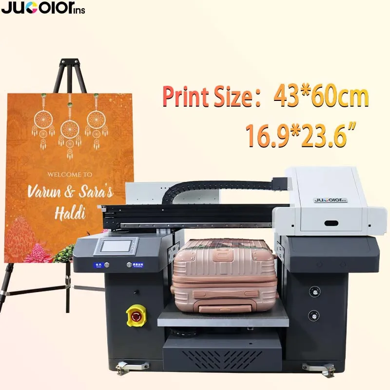 Factory A2 UV Printing Machine With 3 Heads for Glass Bottle Tumbler Flatbed UV Printer with Strict Quality Inspection
