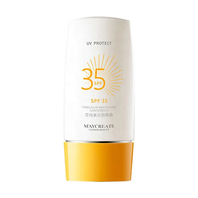 Private Label SPF35+ Isolating Waterproof Long Lasting Sunscreen Whitening Face Cream Brightening sunscreen cream lotion